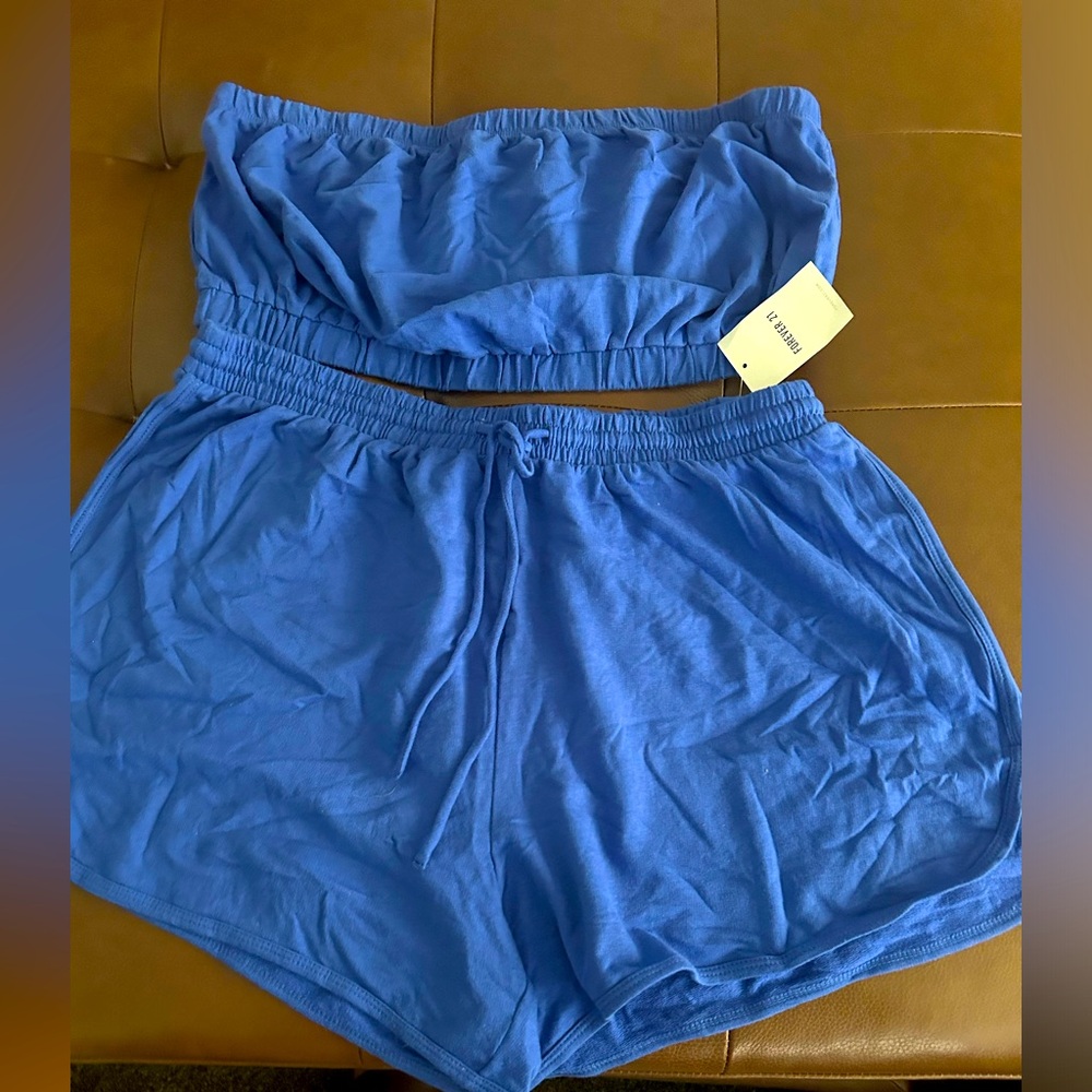 cute plus size blue set